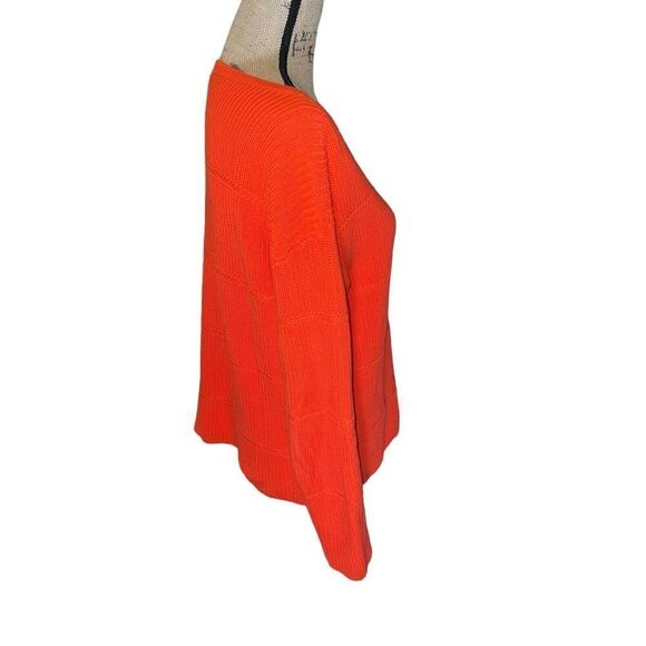 Talbots‎ Womens Chunky Cable Knit Cardigan Size Small Orange Pullover Boat Neck - Picture 2 of 6